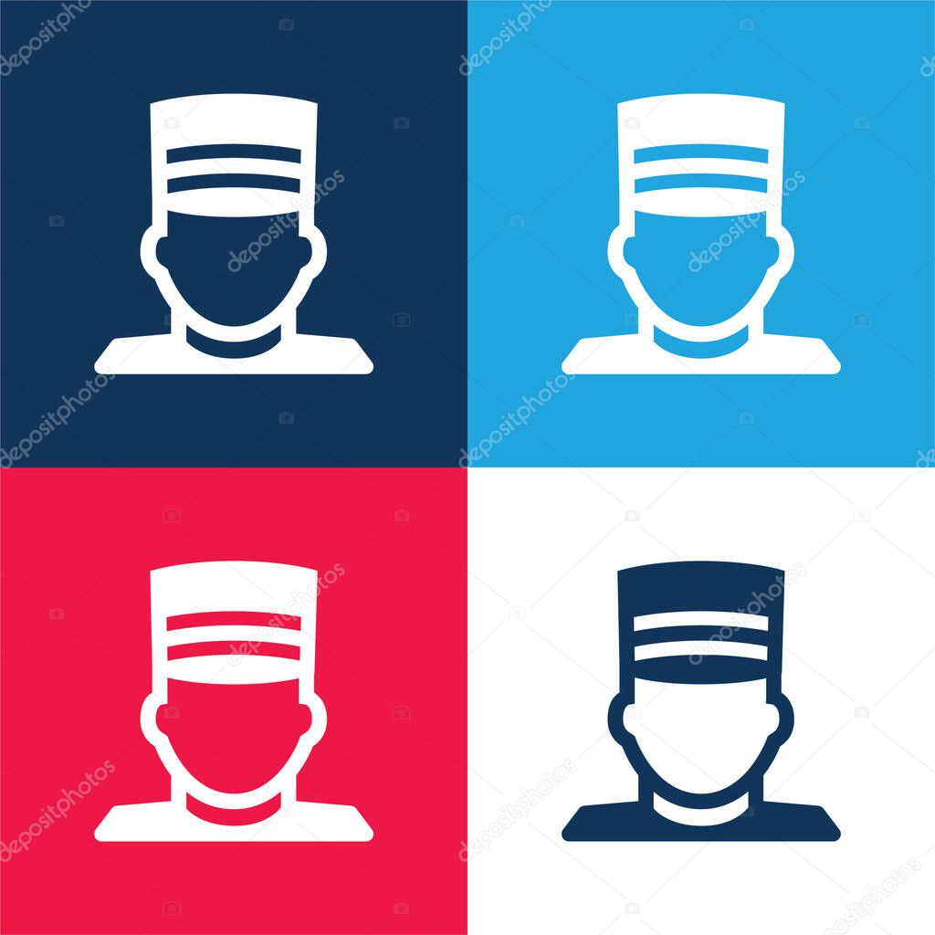 Bellboy blue and red four color minimal icon set