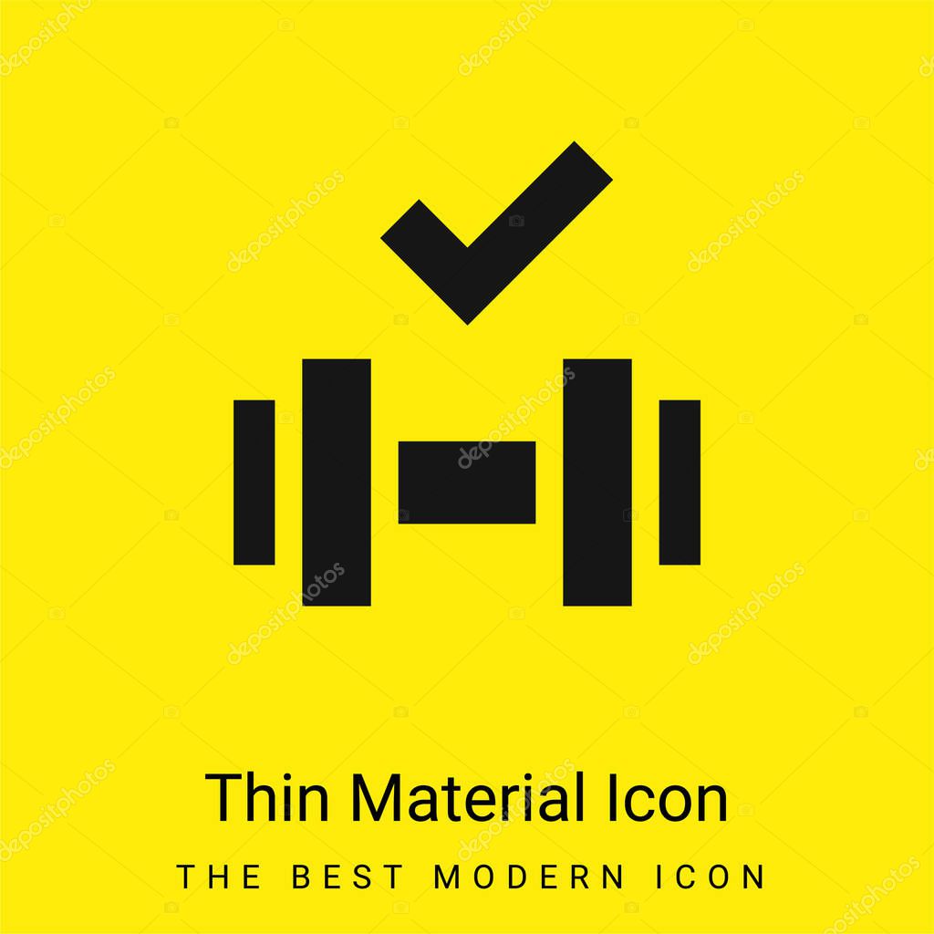 Barbell minimal bright yellow material icon