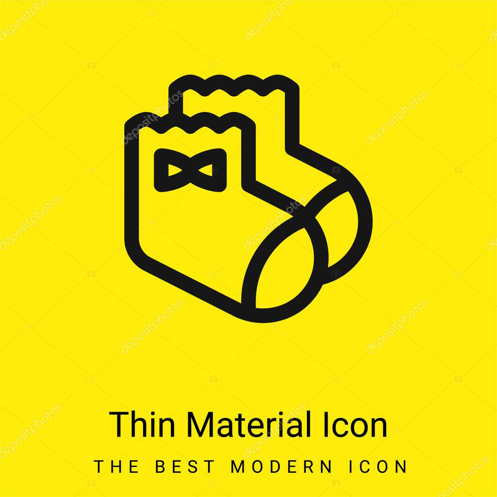 Baby Socks minimal bright yellow material icon