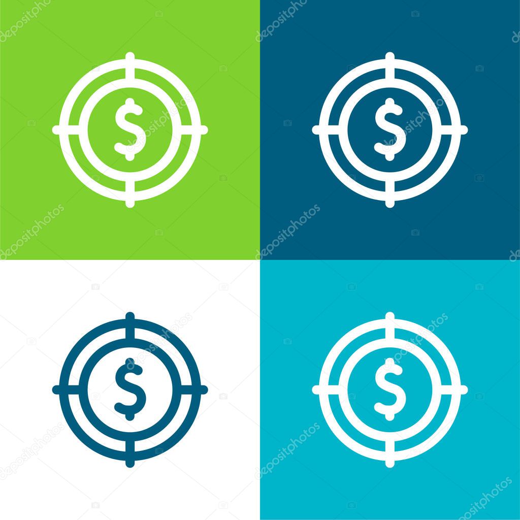 Aim Flat four color minimal icon set