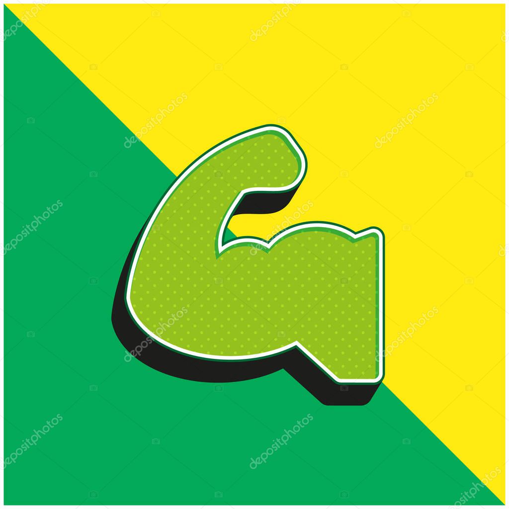 Biceps Green and yellow modern 3d vector icon logo