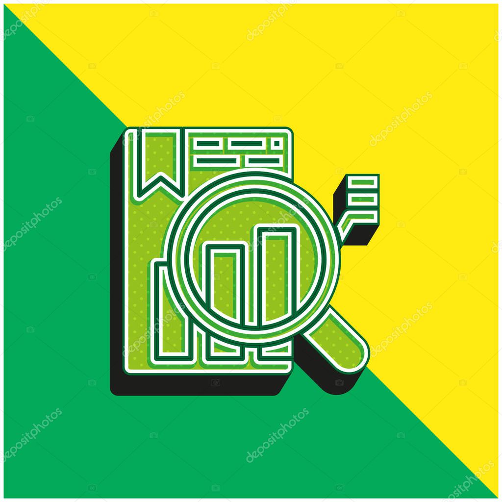 Analysis Green and yellow modern 3d vector icon logo