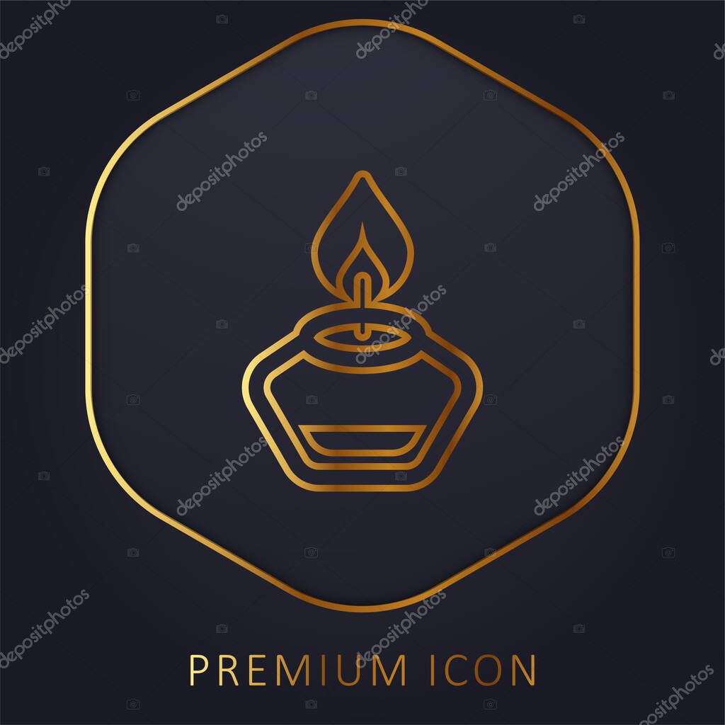 Aromatherapy golden line premium logo or icon