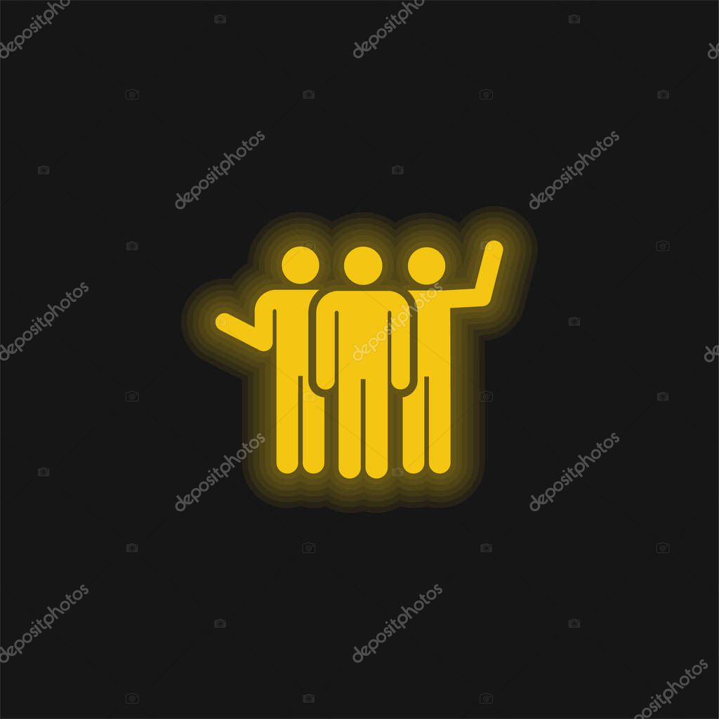 Band yellow glowing neon icon