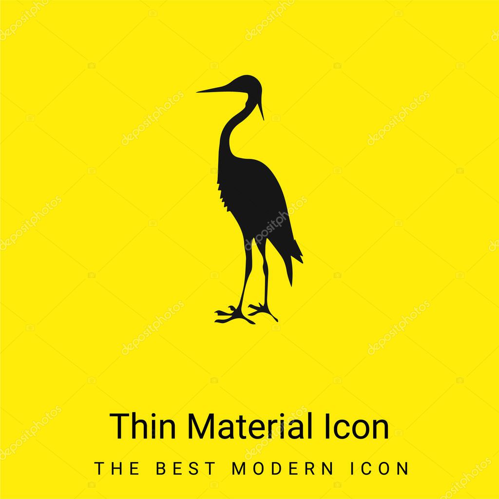 Bird Crane Shape minimal bright yellow material icon