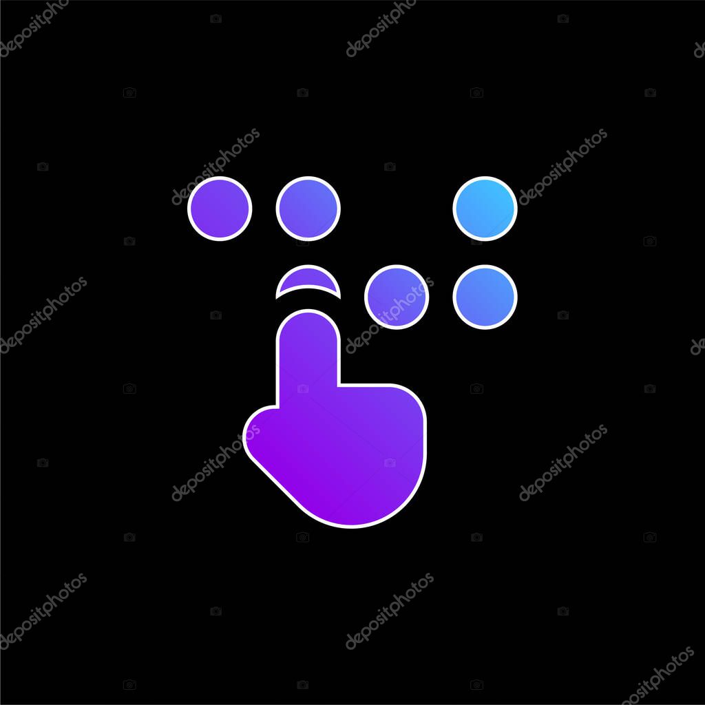 Braille blue gradient vector icon