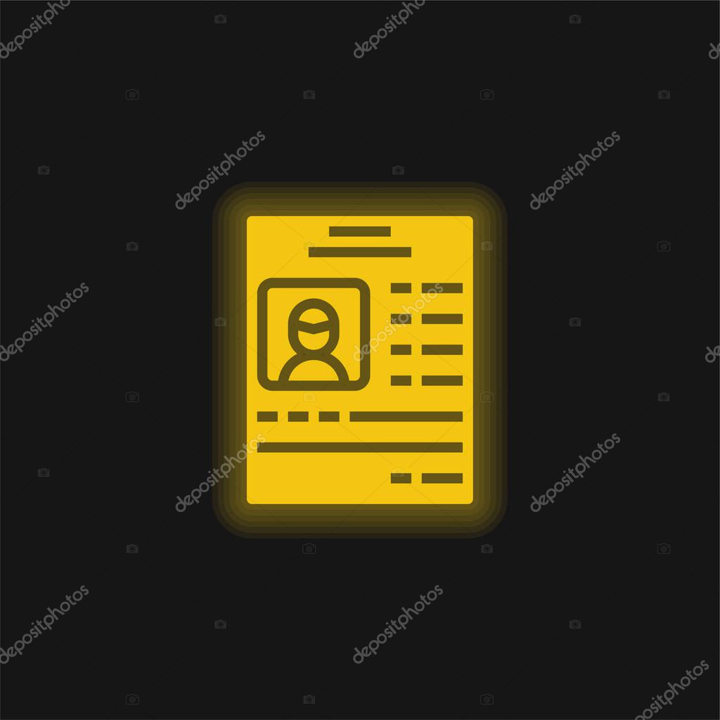 Application yellow glowing neon icon