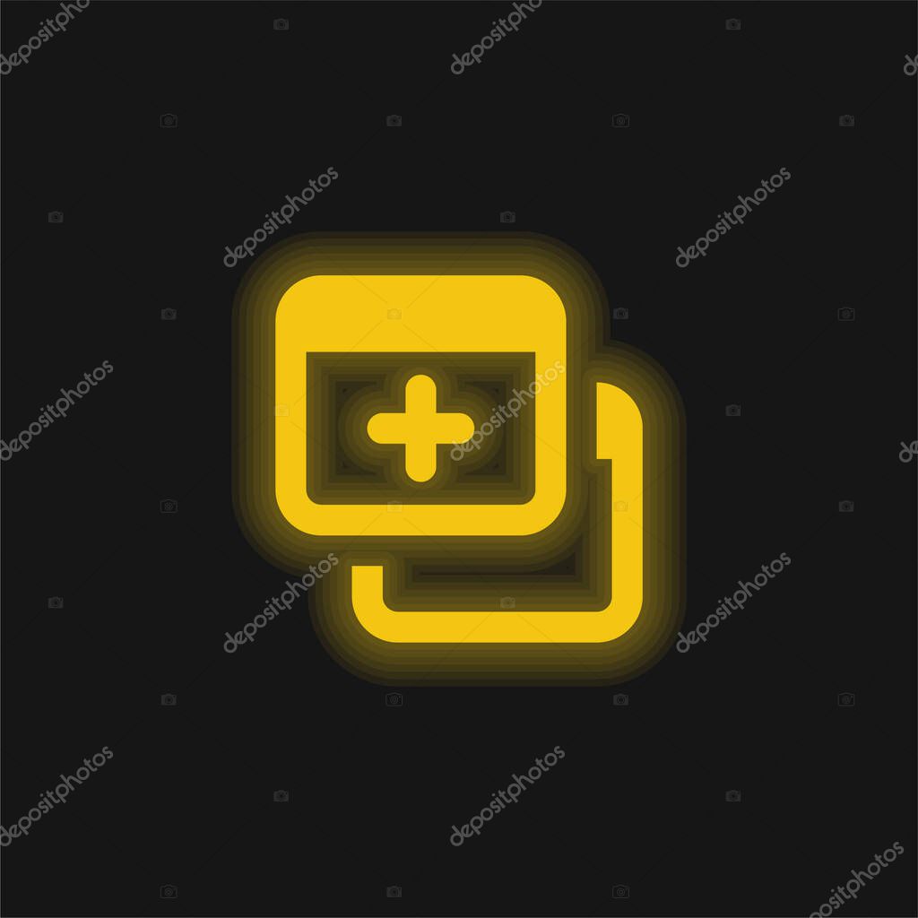 Add yellow glowing neon icon