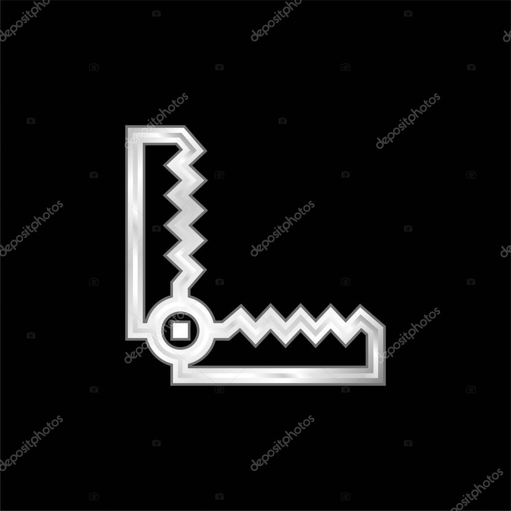Bear Trap silver plated metallic icon