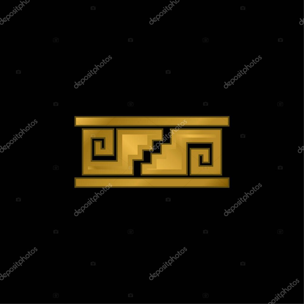 Artisanal Mosaic Of Mexico gold plated metalic icon or logo vector