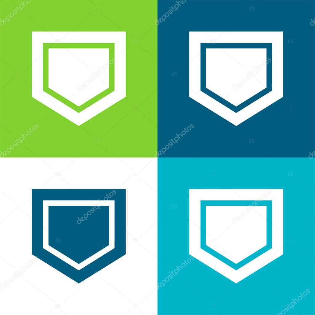 Base Flat four color minimal icon set