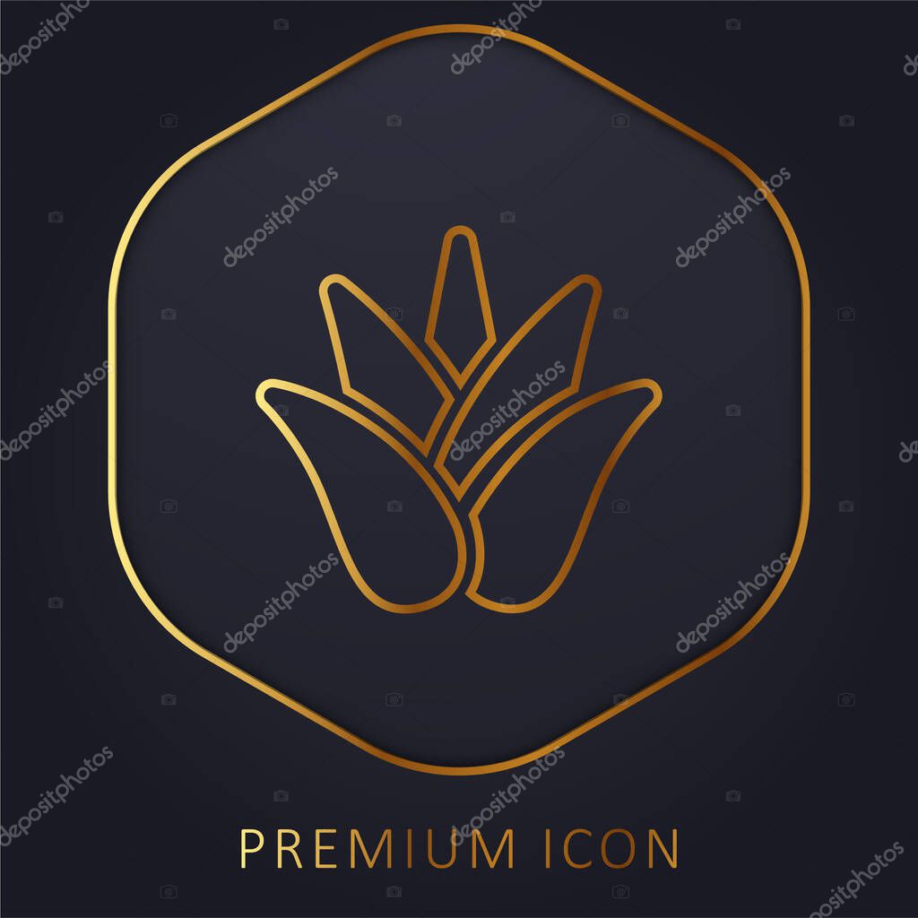 Agave golden line premium logo or icon