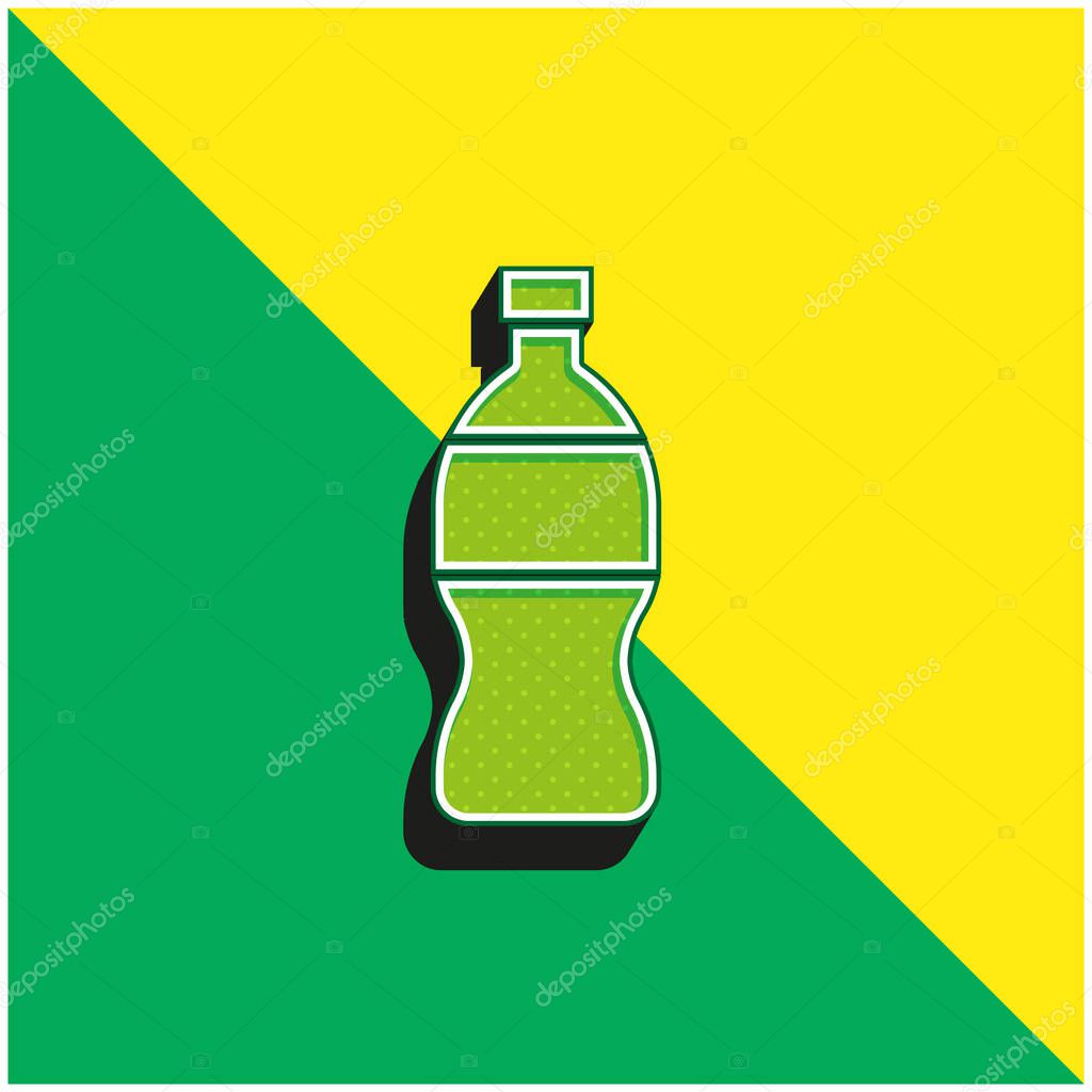 Bottle Green and yellow modern 3d vector icon logo