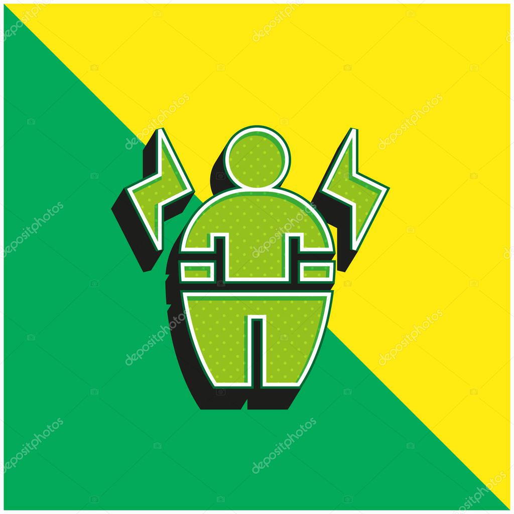 Body Positive Green and yellow modern 3d vector icon logo