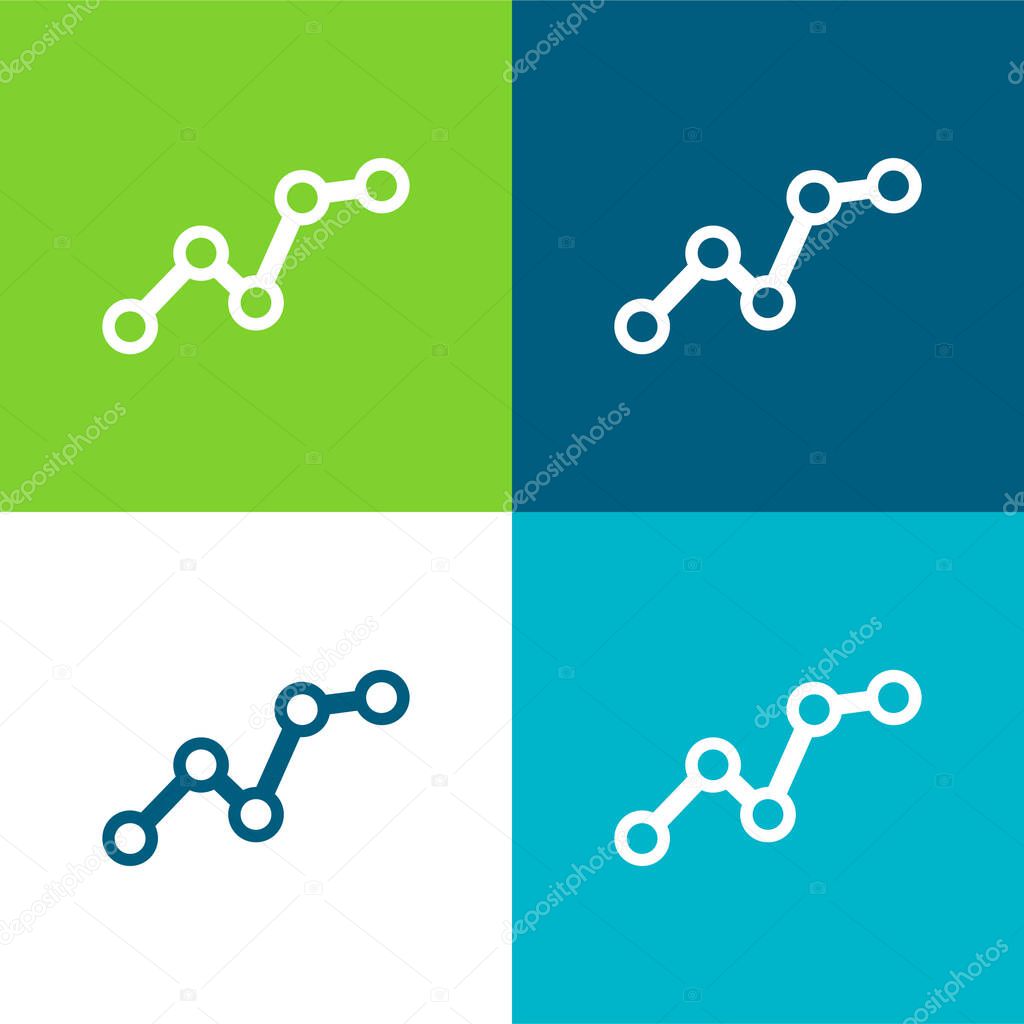 Ascending Business Graphic Flat four color minimal icon set