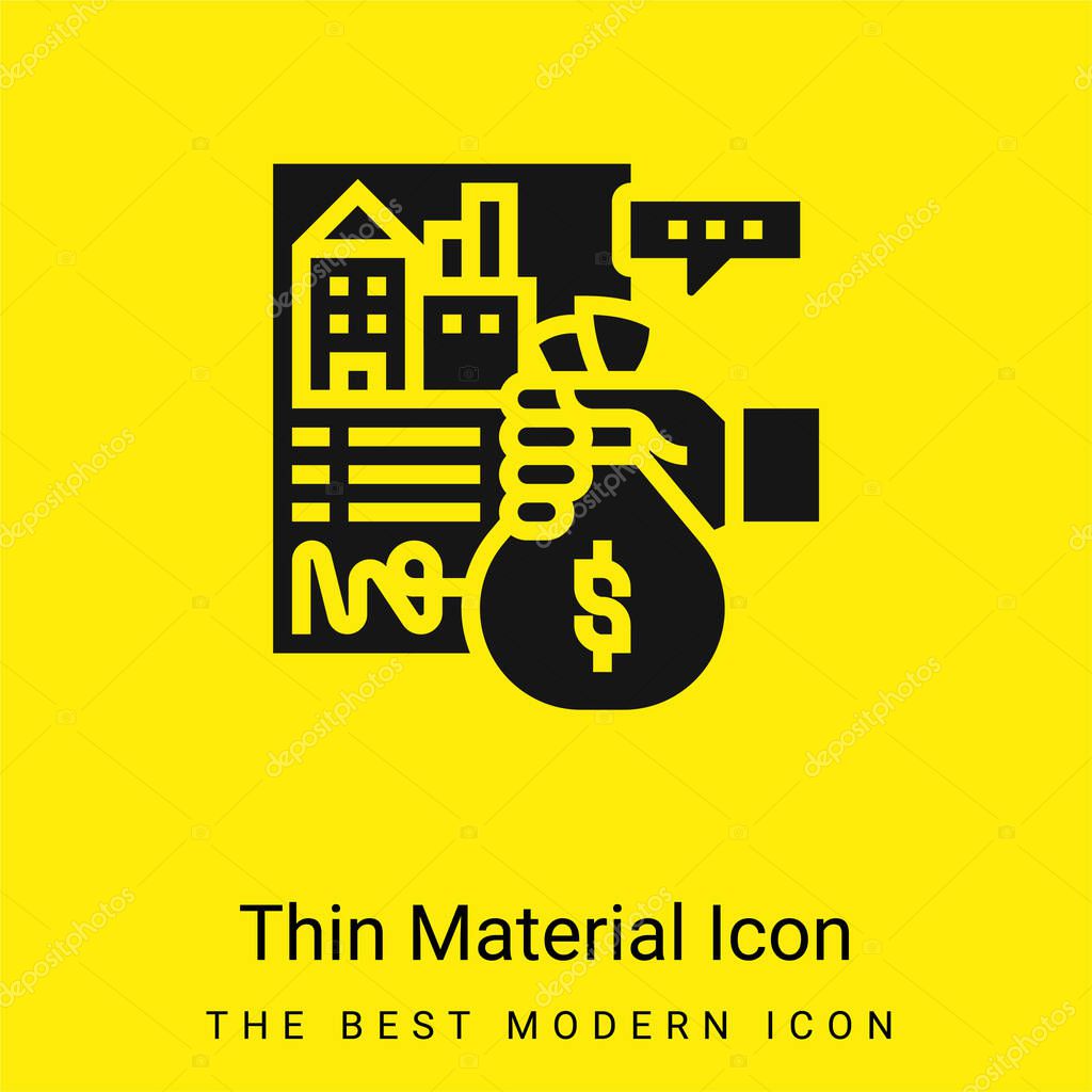 Apartment minimal bright yellow material icon