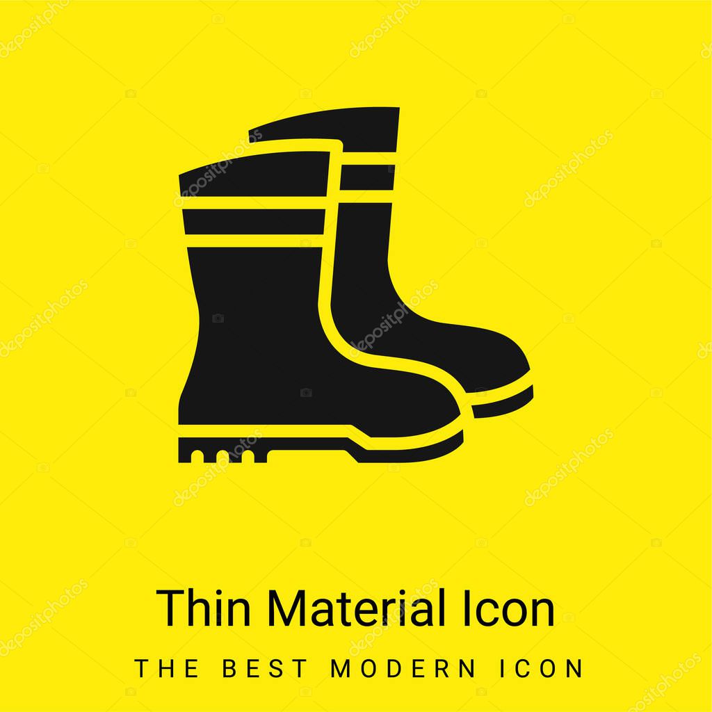 Boots minimal bright yellow material icon