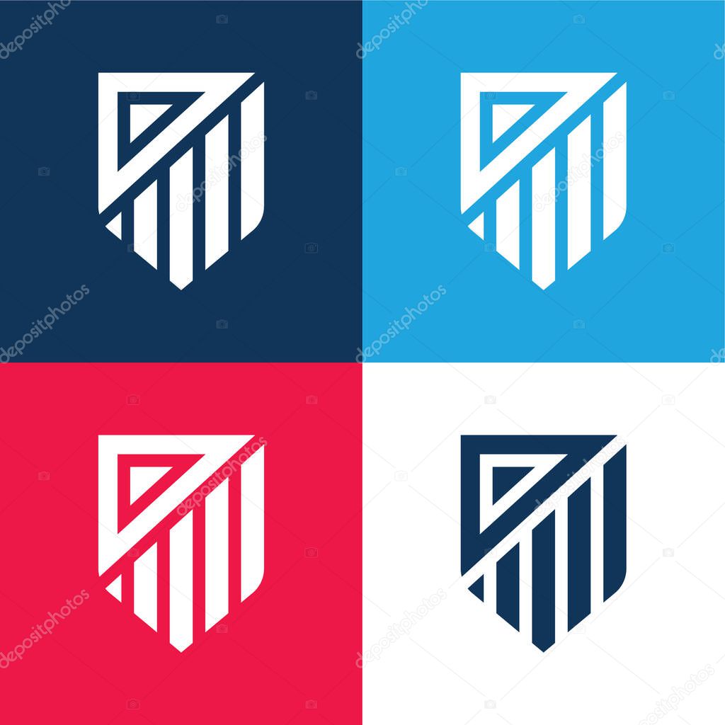 Atletico De Madrid blue and red four color minimal icon set