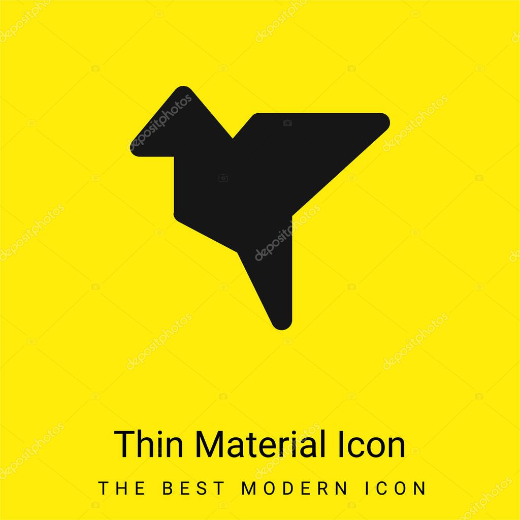 Bird Shape Origami minimal bright yellow material icon