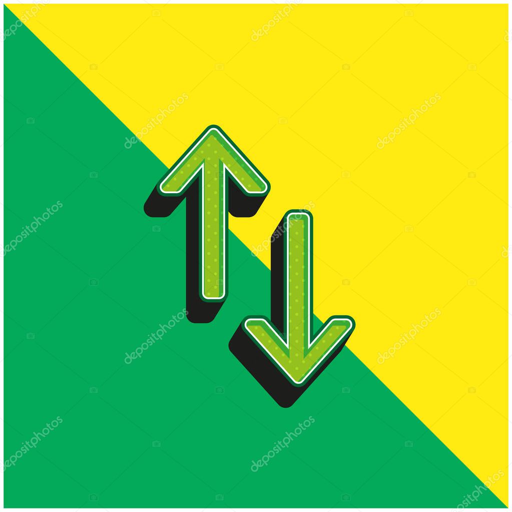 Arrows Green and yellow modern 3d vector icon logo