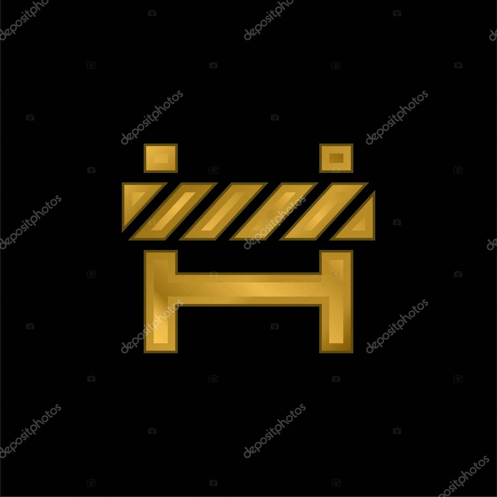 Barrier gold plated metalic icon or logo vector