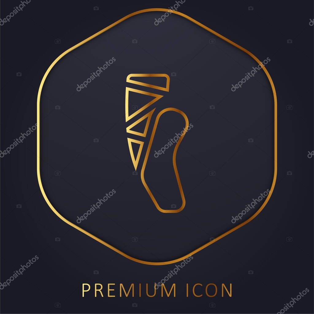 Ballet golden line premium logo or icon