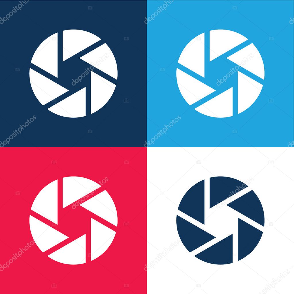 Aperture blue and red four color minimal icon set