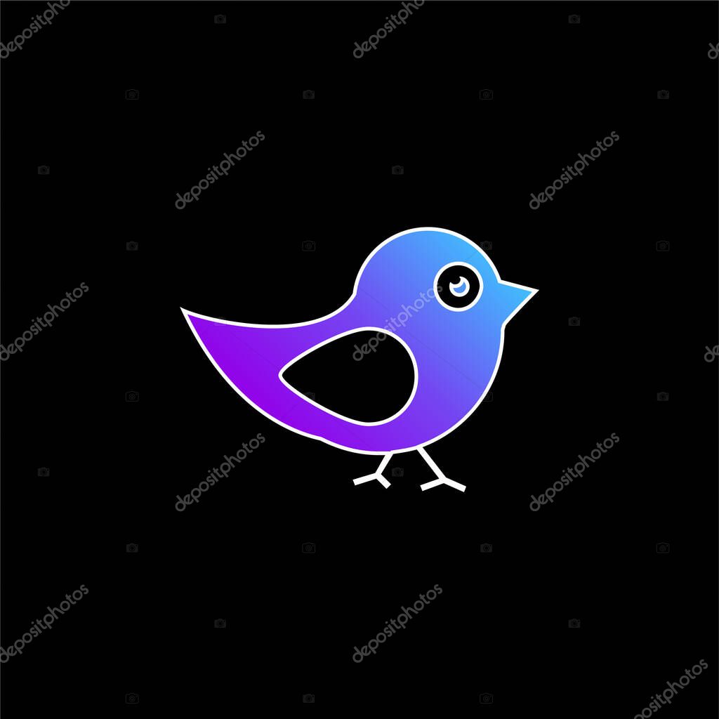 Bird Of Black And White Feathers blue gradient vector icon