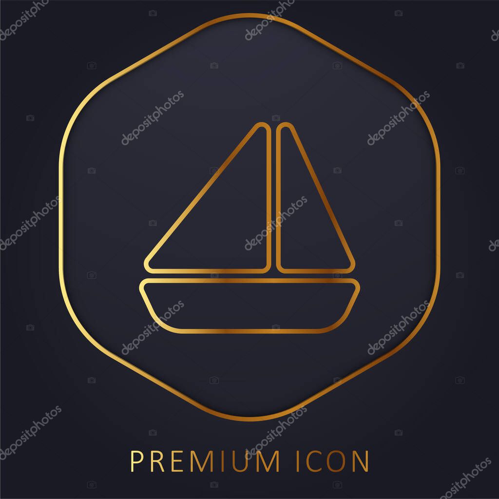 Boat golden line premium logo or icon