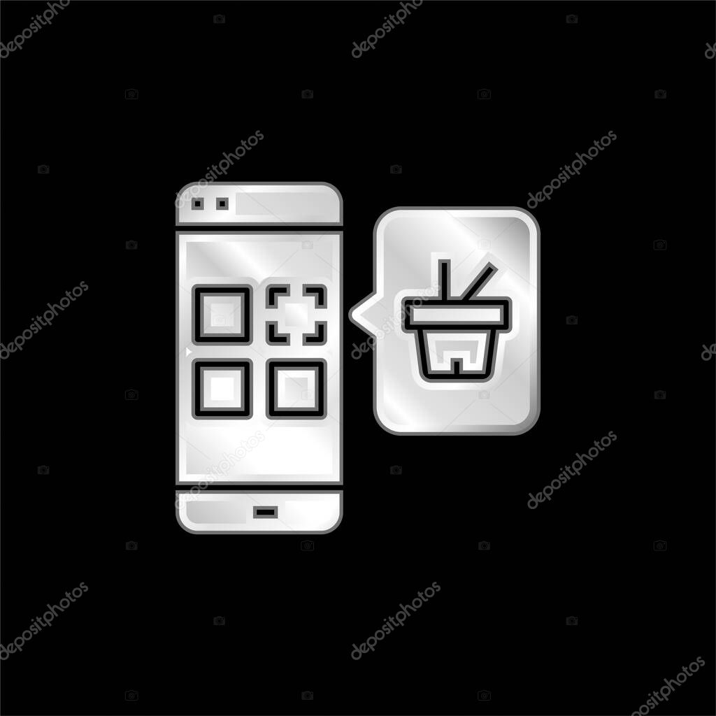 Application silver plated metallic icon