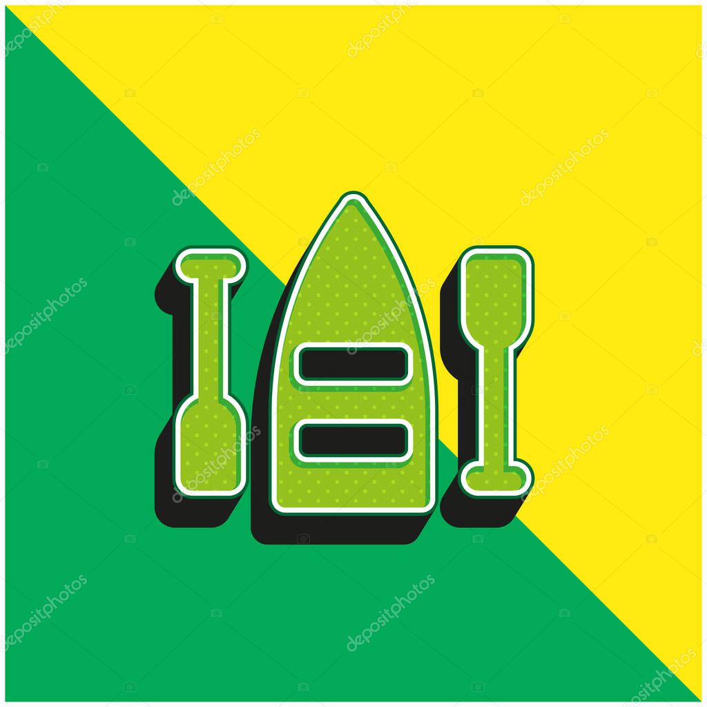 Boat Green and yellow modern 3d vector icon logo