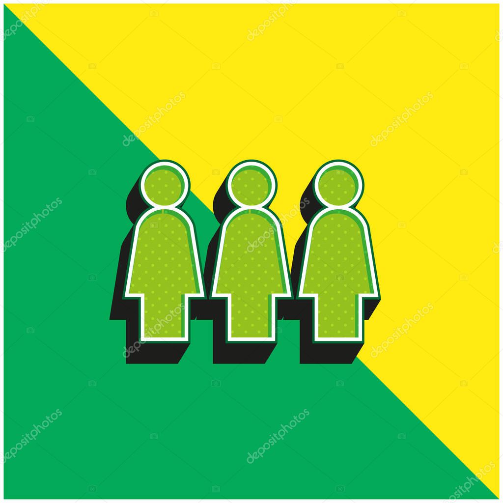 Activism Green and yellow modern 3d vector icon logo