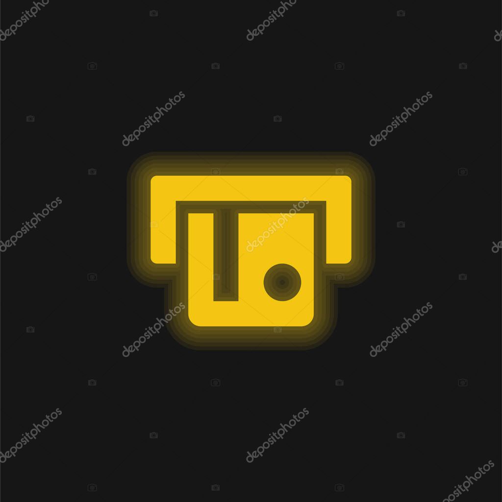 Atm yellow glowing neon icon