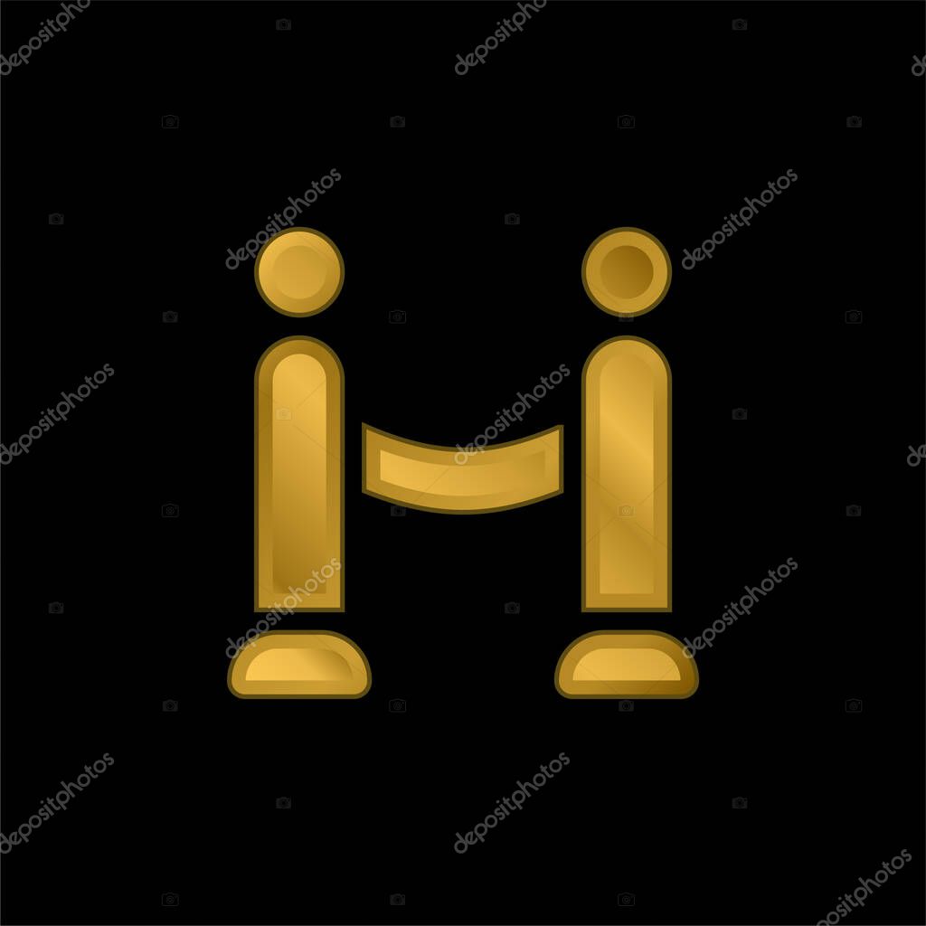 Barrier gold plated metalic icon or logo vector