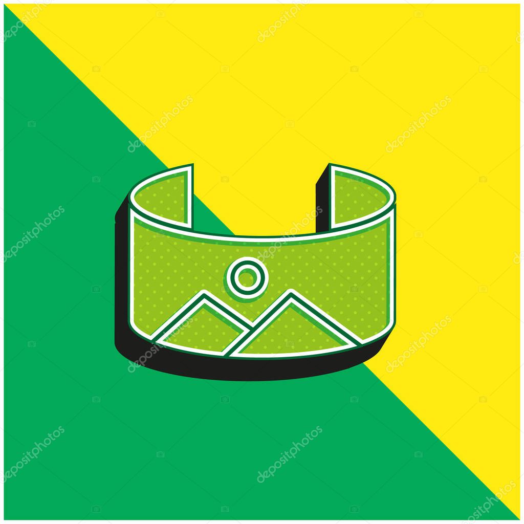 360 Image Green and yellow modern 3d vector icon logo