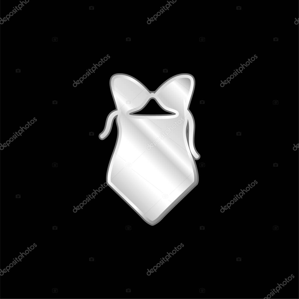 Bikini One Piece Swimwear silver plated metallic icon