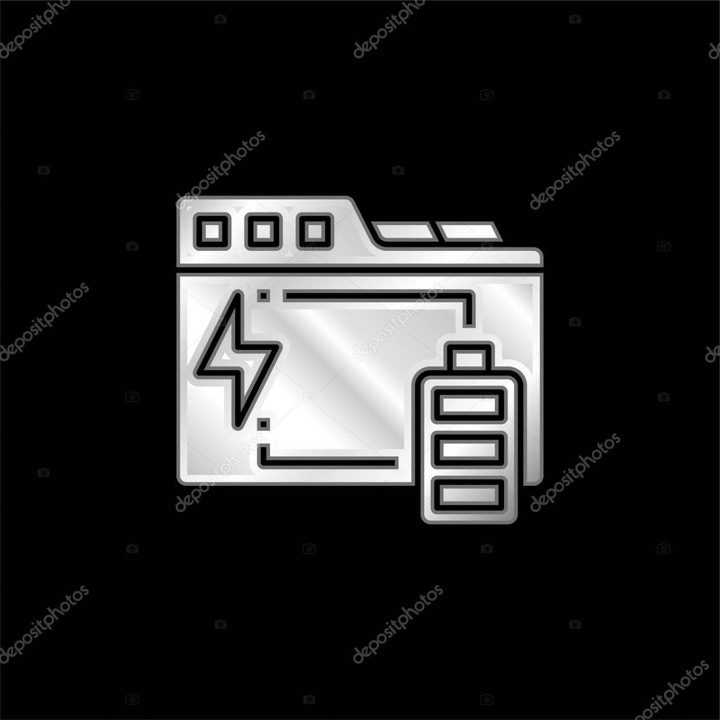 Backup silver plated metallic icon