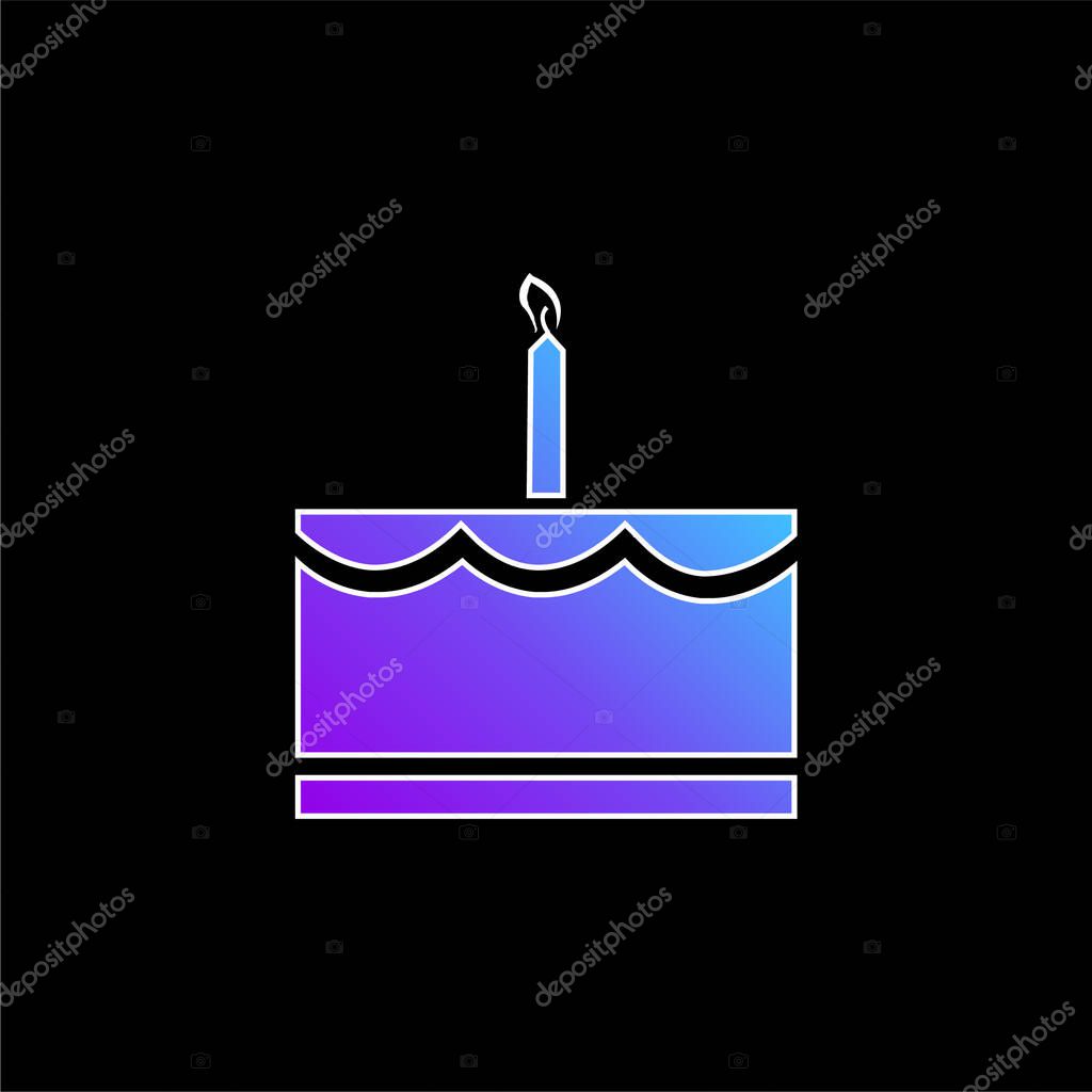 Birthday Cake With Candle blue gradient vector icon