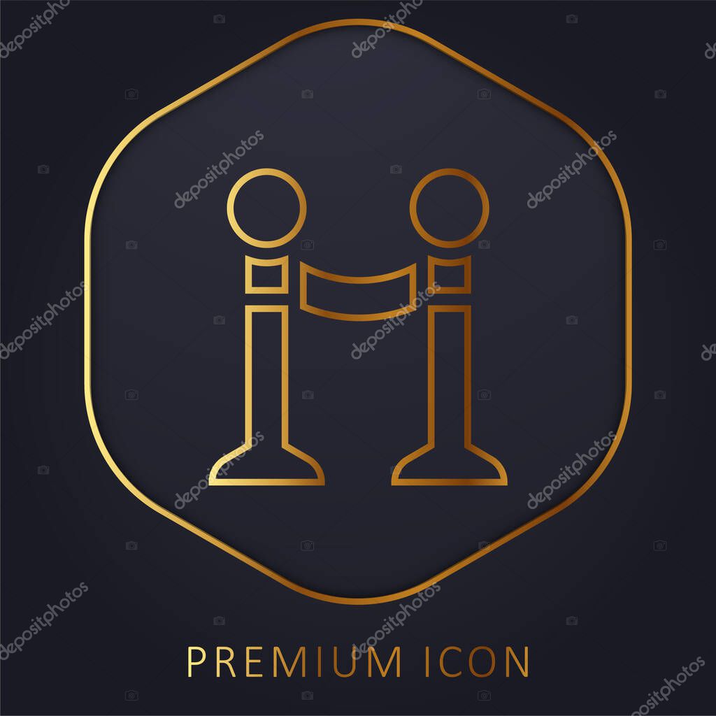 Barrier golden line premium logo or icon