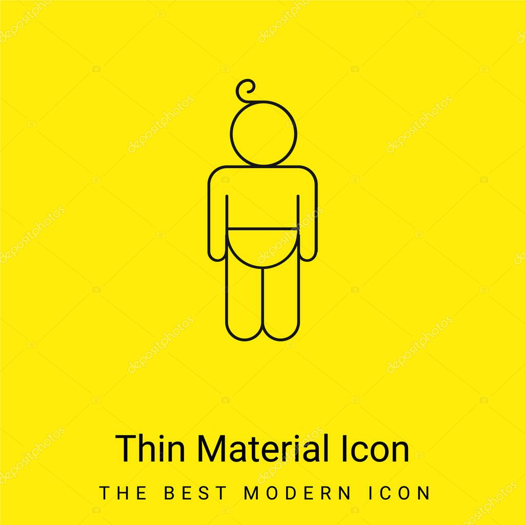 Baby Wearing Diaper Outline minimal bright yellow material icon