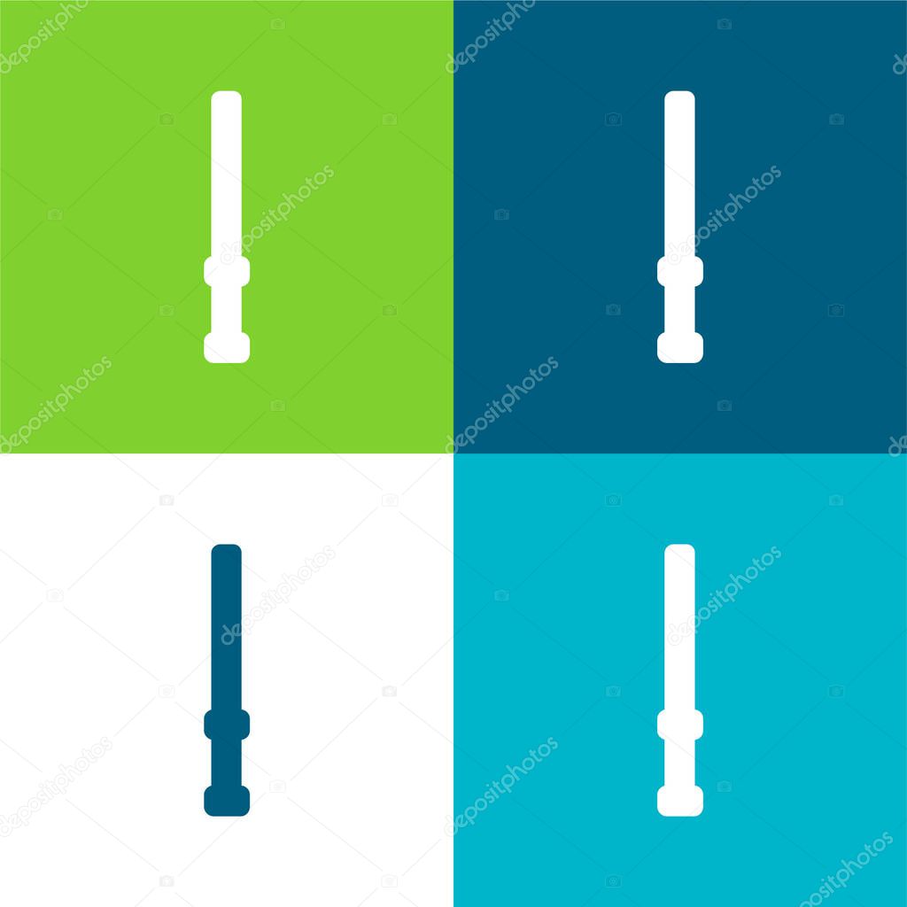Baton Flat four color minimal icon set