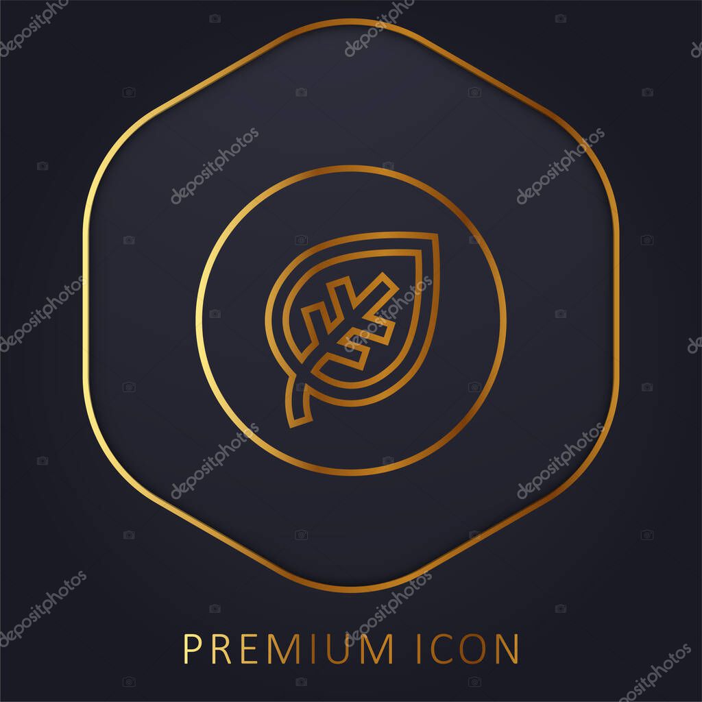 Biological golden line premium logo or icon