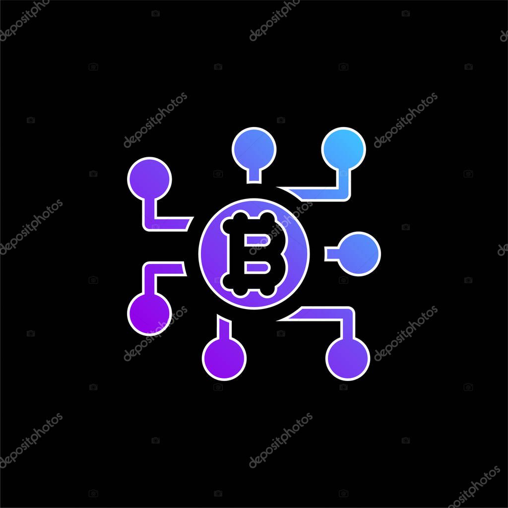 Bitcoin blue gradient vector icon