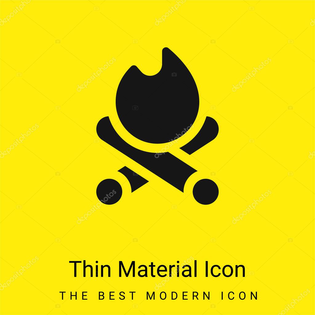 Bonfire minimal bright yellow material icon