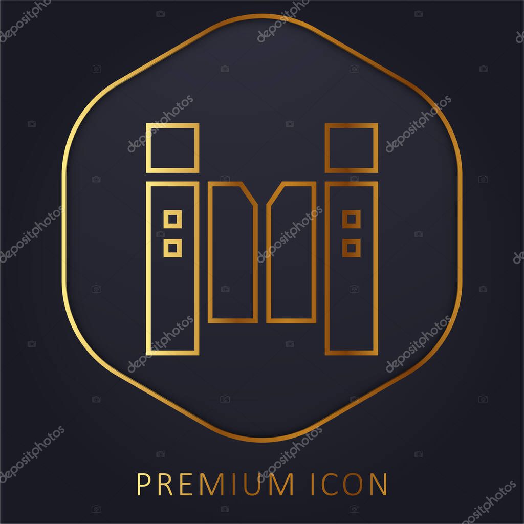 Barrier golden line premium logo or icon