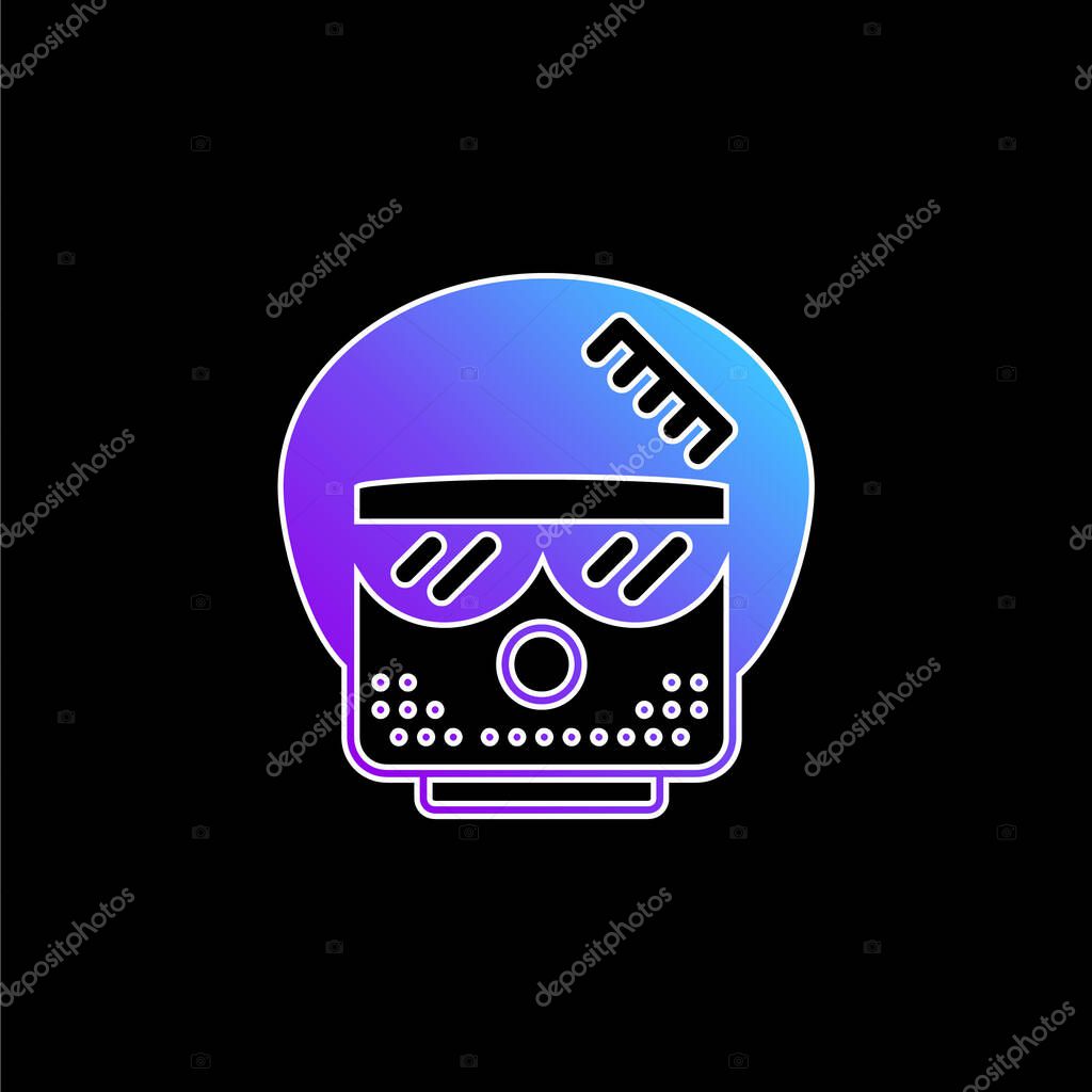 Afro blue gradient vector icon