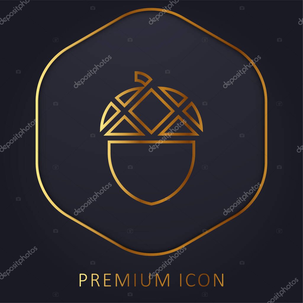 Acorn golden line premium logo or icon