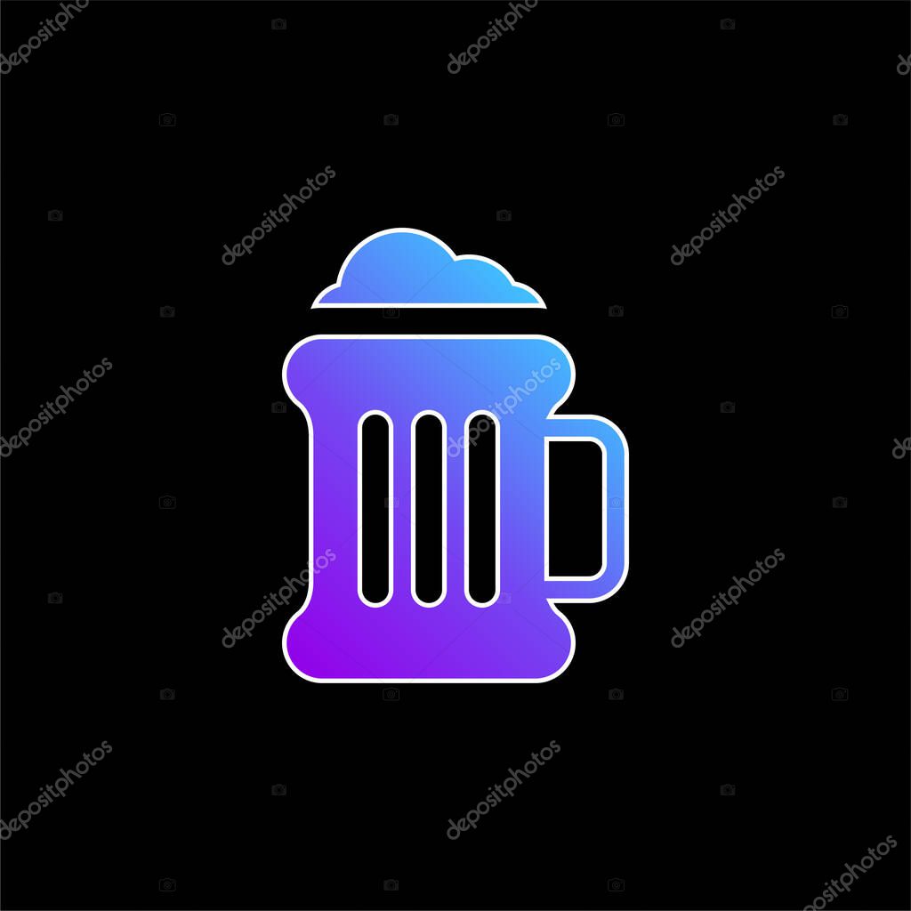 Beer blue gradient vector icon