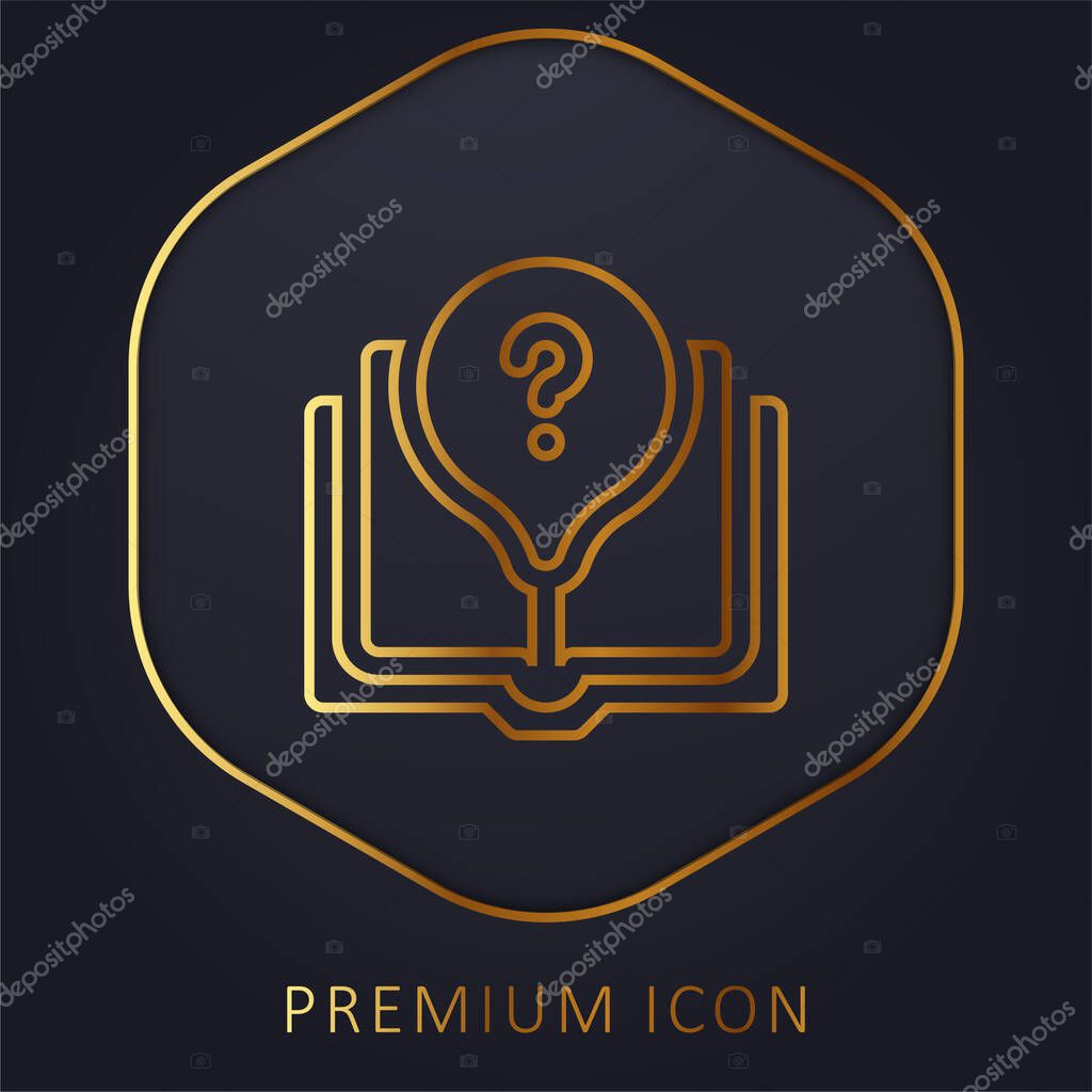 Book golden line premium logo or icon