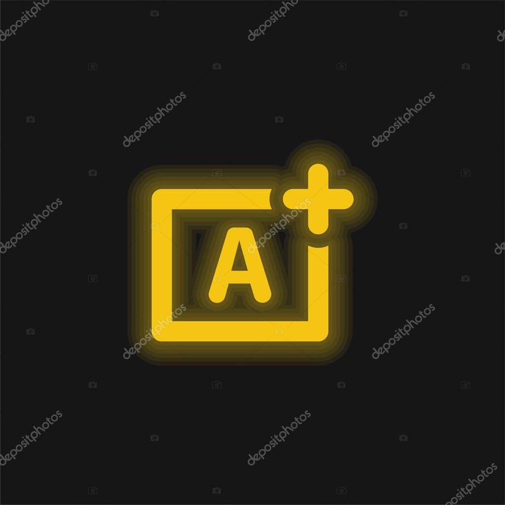 Aperture Priority yellow glowing neon icon